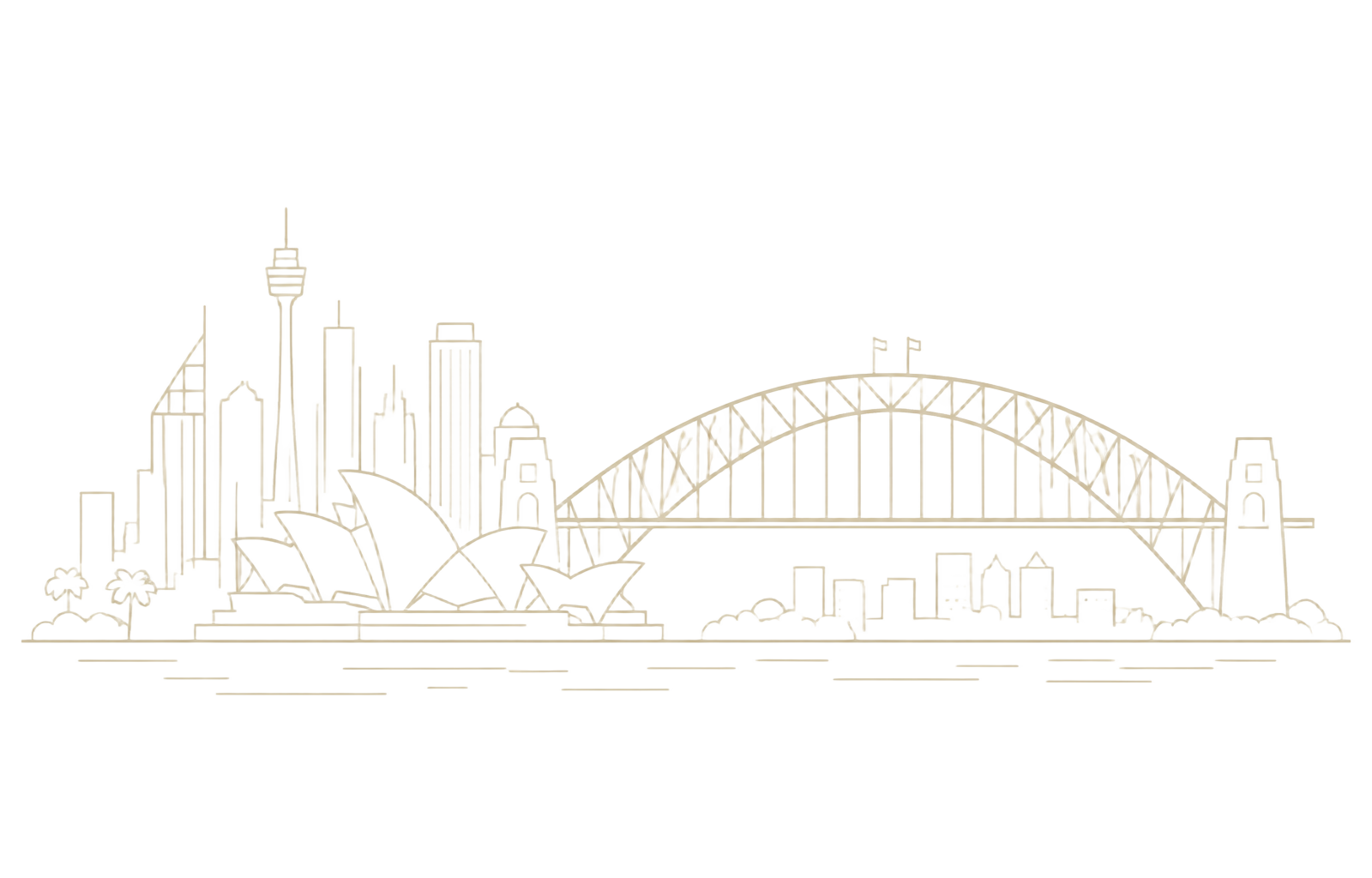 Illustration of Sydney skyline with the Opera House
